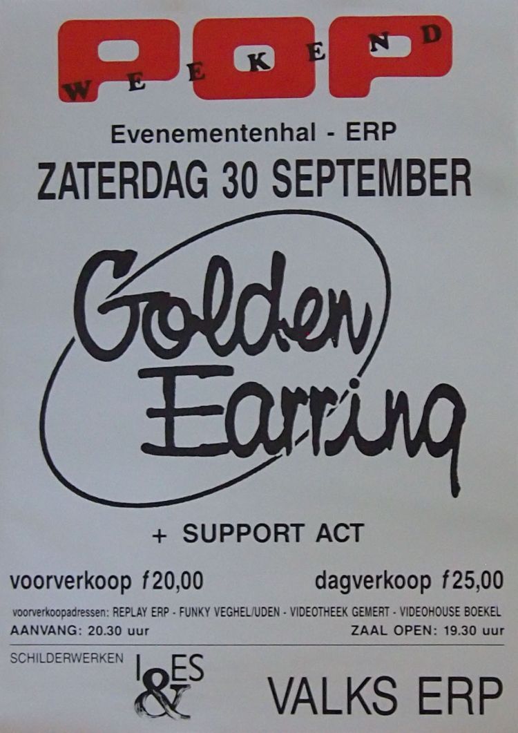 Golden Earring show poster September 30 1989 Erp - Evenementenhal (Collection Edwin Knip)